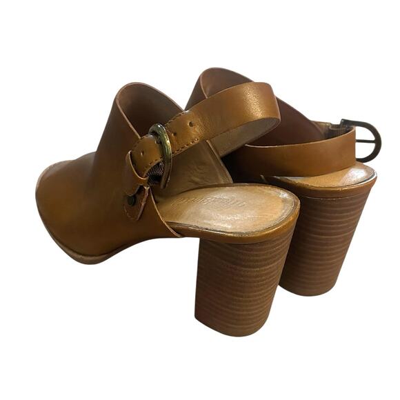 Women 9 Madewell The Riley Convertible Slingback Mule English Saddle Brown - Picture 3 of 10